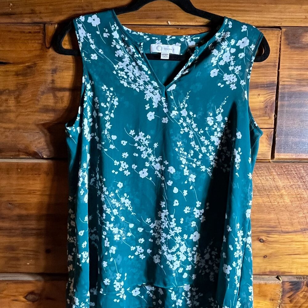 Christina B Sheer Top Size Small Boho Floral V Neck Top